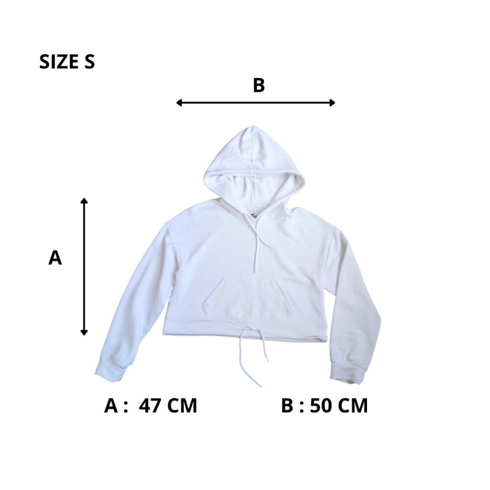 Hollister White Cropped Hoodie Drawstring Hem – Size S - Picture 6 of 6